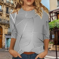 Miayilima ženske košulje casual vrhove majice za žene zimski pad dugih rukava okrugli izrez majice srebrni