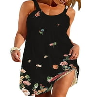 Seksi plesne žene Ljetne mini haljine cvjetne kraljevne plaže haljine sa rukavima bez rukava bez rukava