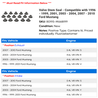 Brtva stabljike ventila - kompatibilna sa - 1999, 2001, - 2004, - Ford Mustang 2009