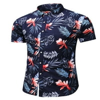 Avamo mens hawaiian gumb down majica Ljetni kratki rukav Ležerni za majicu za odmor