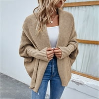 Pimfylm dugi kardigani za žene Ženske džempere Cardigan Plus size Zimska Klake Khaki XL