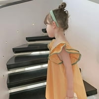 ESHO Djevojke Toddler Sweet Line haljine Kids Rifled rukava plaža Sunderss haljina za zabavu 3-8T