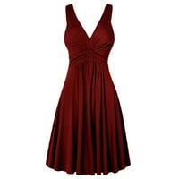 Ženske haljine s kratkim rukavima Ljeto plus veličine V-izrez Retro rezana slijepa tanka flare suknja