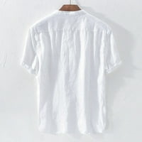 Muška baggy pamučna mješavina pune boje kratkih rukava retro T majice za bluzu bijeli xxxxl