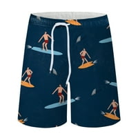 Auroural Muške kratke hlače za čišćenje muškaraca 3D ispis prozračnih morskog odmora za odmor plaže