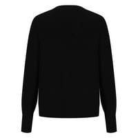 Pleteni džemper za žene ženske modne rukave okrugli vrat labav pulover vrhovi bluza pleteni džemper