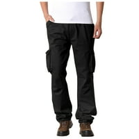 Muške pantalone klirence Jioakfa muške plus veličine čistog pamučnog višestrukih džepnih dodataka otpornih