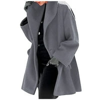 Viikei ženske jakne i kaputi Plus veličine Jakne za oblikovanje za zimske solidne boje dugim flis