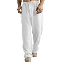 -8jcud pantalone prozračne posteljine prašene sportske kafe casual pamučne pantalone muške muške hlače