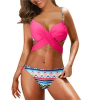 Plus size Swim odijela za žene ženski bikini set za ispis kupaći kostim šivene boje grudnjake Pruža