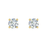 14K žuto zlato 4-prong set Diamond Stud naušnice - IGI certifikat