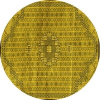 Ahgly Company Machine Persible Okrugli krug Perzijski žuti Tradicionalni prostirke, 7 'Round