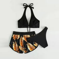 Dolkfu ženski Halter prednji kravata Bikini Crop Top Palmshadow Ispiši kupaći kostim kupaći kostimi