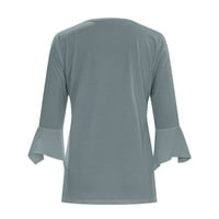 Yyeselk Womens Up Bluzes Modni casual kratkih rukava seksi V-izrez Tunic The Trendy kontrast Color Loot