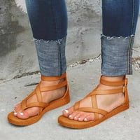 BINMER Ljetne žene ravne otvorene nožne ploče sandale za sandale kopče Čvrsta boja cipele