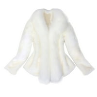 Yyeselk žene Fau pelt kaput elegantna debela topla jakna za gornju odjeću zima toplo