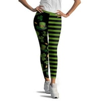 Sehao joga pantalone za žene ženske jastučine dobre sreće zelene hlače za ispis tajica mršave hlače