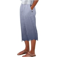 Oalirro ispisane hlače za žene Raspane hlače Capri gamaše sa džepovima za žensku džep mornaricu