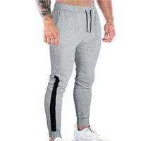 Fit s džepovima, yoga pantalone srednje struke Muški joggers tweatpants muške vitke ležerne muške hlače blistaju