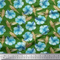 Soimoi pamučna voile tkanina hummingbird & cvjetno tiskano tkaninsko dvorište široko