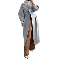 Dugi vuneni kaput žene zimske čvrstog tople duge kapute reverske vunena odjeća plus veličina jakna zgušnjana