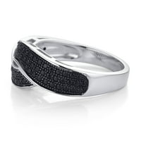 Sterling srebrni Crisscross Micro Pave Cubic cirkonijski prsten za žene