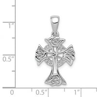 Čvrsti sterling srebrni keltski čvor irski claddagh cross privjesak šarm