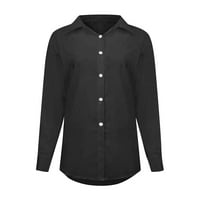 Bluze za ženska ured dugih rukava prednja košulja za ženske košulje za ženske majice labave ležerne