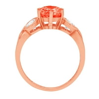 1.72CT okrugli rez Crveni simulirani dijamant 14K 14K Rose Gold Gold Angagement Kamena prstena veličine