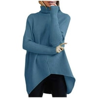 Jeseni džemperi za žene, ženski džemper dugih rukava na vrhu rukavnjači nepravilnih dukseva pletene