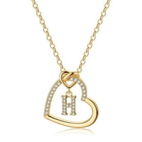Srce Početne ogrlice za žene 14K pozlaćeni Dainty CZ Srce Početne ogrlice od ogrlice za žene Dječji