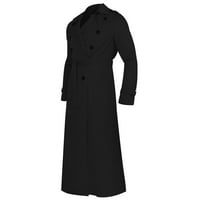 College kaputi za muškarce muški tanak elegantan kaput casual dvostruki rever s dugim rukavima, dugačka