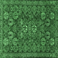 Ahgly Company Zatvoreni kvadrat Perzijski Smaragd zeleni tradicionalni prostirci, 4 'Trg