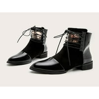 Daeful Women Boot čizme za cipele sa zatvaračima Srednja teletska čizme Radne lagane komforne blok cipele