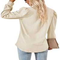 Glonme dame majica V izrez na vrhu švicarskih točkica tee ženski povremeni tunički bluza s dugim rukavima