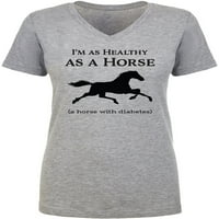 Zdrav kao konja ženska majica V-izrez