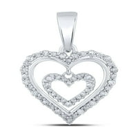 Macey Worldwide Nakit 10k bijeli zlatni dijamant lijep privjesak za srce CTW