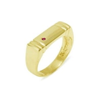 Britanci napravio je 10k žuto zlato prirodno rubin muški prsten za bend - Opcije veličine - veličina 9,25