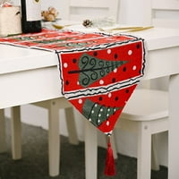 Jiaroswwei božićni ukras pletena tkanina kreativna šarena stolna trkač stolnjak