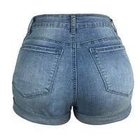 Hlače za žene DRESSY CASELY ROOD JAANS Dno kratke hlače Ženska traper pantalone za džepne boje