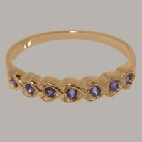 Britanci napravio je 9k ružičasto zlato prirodno ametist Žene vječne prsten - Opcije veličine - veličina