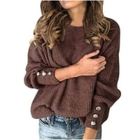 Ženski vrhovi Jesen Ženski turtleneck pleteni džemper duks dugih rukava elegantne casual vrhove plus