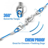 Mi Metty Chew Off Leash, 5FT kabelska olovo, sa odvojivom ručicom Metalni povodci za pse, teška povodca od čelične pletenice za štene za povodac malog psa i veliki pas