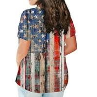 Yyeselk Američka zastava Tie boja za žene za žene 4. jula Patriotska košulja plus veličina bluza USA