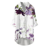 Trendi vrhovi za ženske majice ruhove casual bageriraju cvjetne tunike za cvjetni tuci