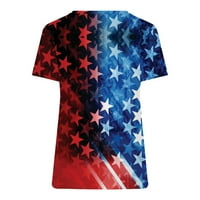 Yyeselk Američka zastava Majica Žene SAD Star Stripes Četvrti Juli Tee Bluzes Casual America Zastava