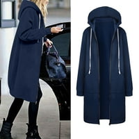 Zimski kaputi za žene patentni zatvarače dukseri dugi kaput jakna dugačak kaput