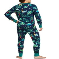Dewadbow Porodična utakmica Božić Pidžama Pajamas Dinosaur Kids Spavaće odjeće
