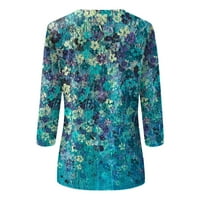 Trendi vrhovi za ženske kraljevene rukave cvjetne majice Bluze Sky plave s