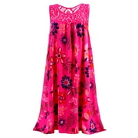 Naslijeđene haljine za žene Ženska cvjetna haljina Žene Ljeto okruglo vrata bez rukava Boho haljina